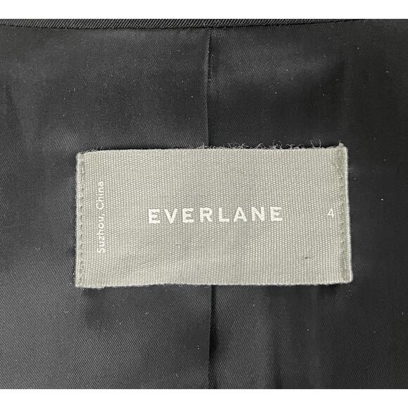 Everlane Italian GoWeave Black Blazer Jacket 100% Wool Single Button Size 4 - Picture 6 of 7